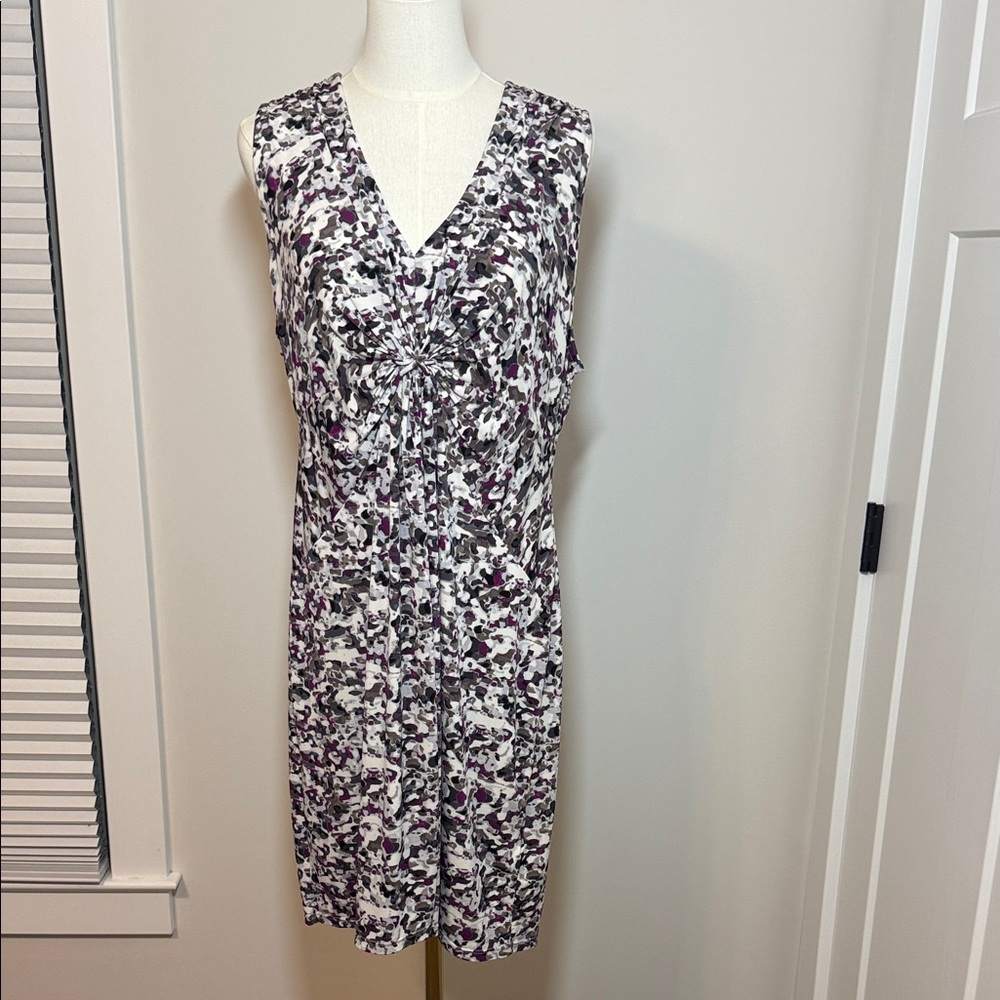 Daisy Fuentes Purple and Gray Patterned Dress